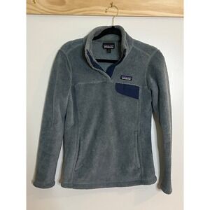 Patagonia Re-Tool Snap T Fleece Pullover Jacket Gray/Blue Women Size XS